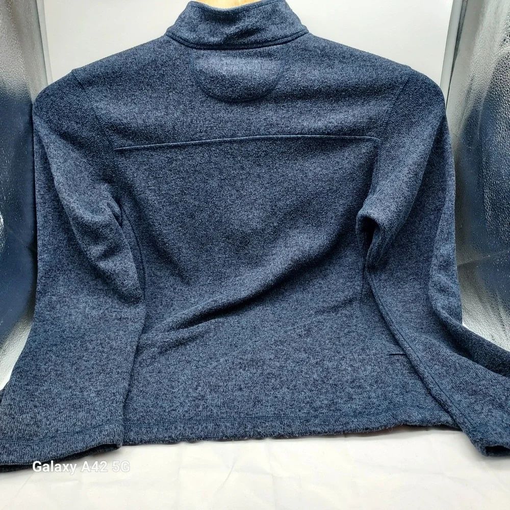 Woolrich Mens Blue Heathered Quarter Zip Sweater Fleece Pullover HMQ0023S Large